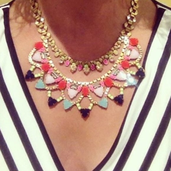 Stella & Dot | Retired BeautifullyColorful Jewel Tone Fanella StatementN… - Picture 2 of 16